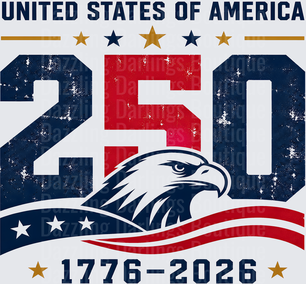 United States of America 250th Anniversary Eagle Patriotic Design 1776-2026