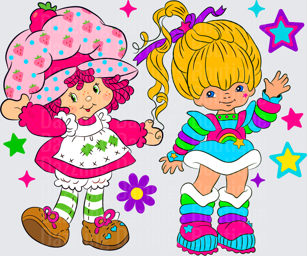 Strawberry Shortcake and Rainbow Brite Retro 80s Characters