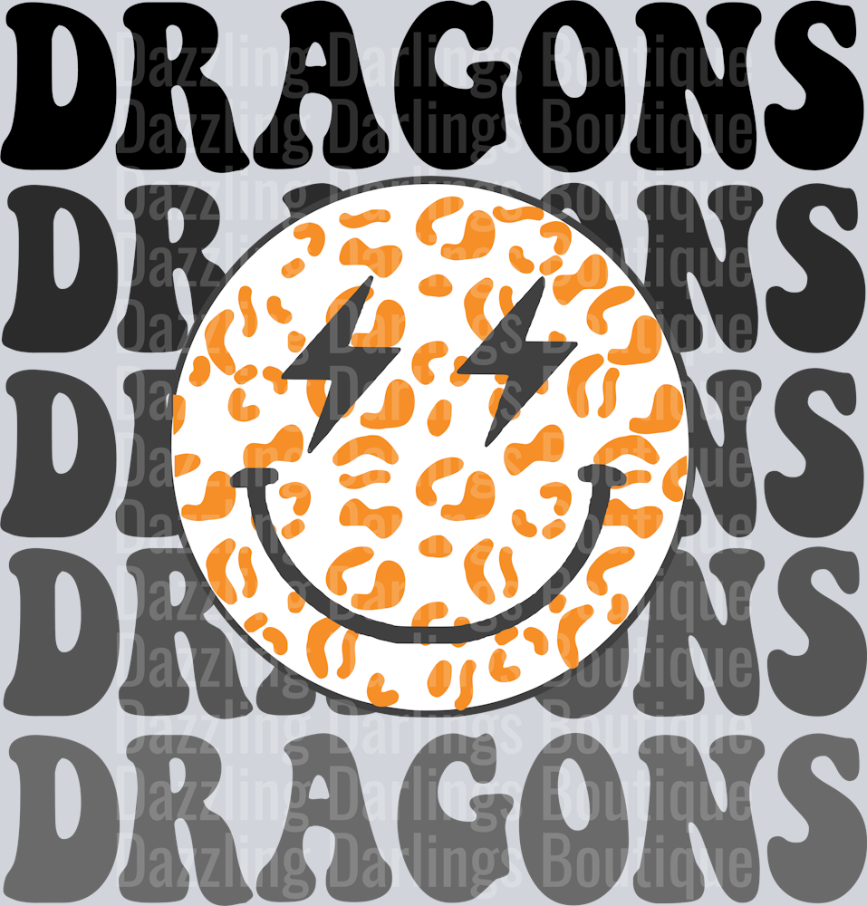 PICKENS DRAGONS DTF TRANSFER SMILEY FACE LEOPARD