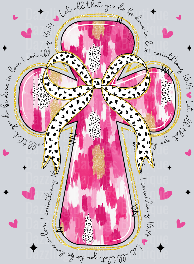 Valentine's day Brushstroke Cross