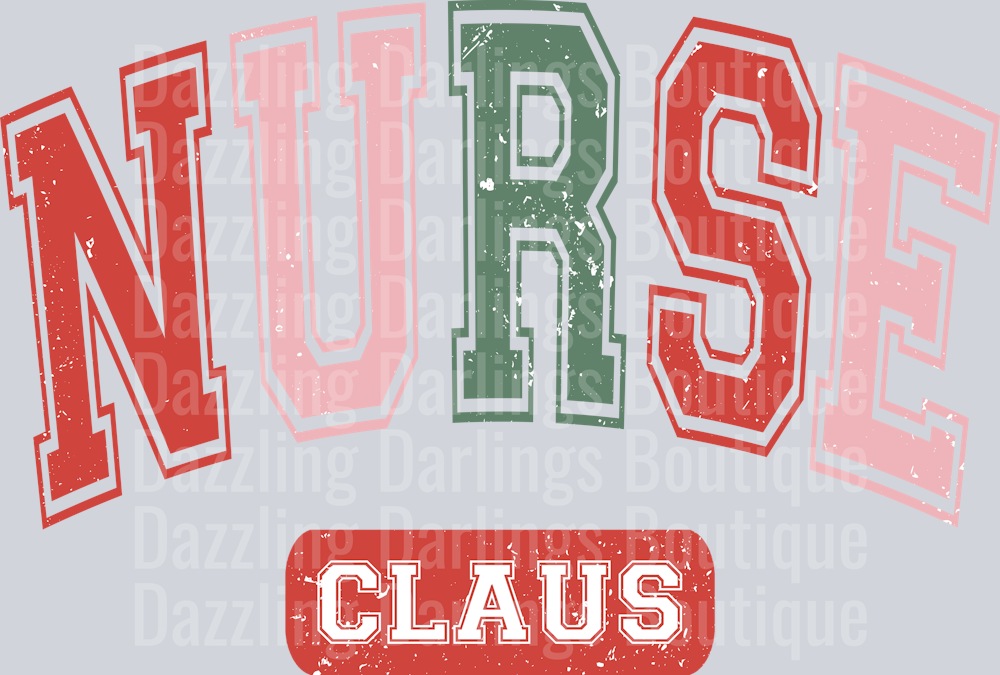 NURSE CLAUS CHRISTMAS DISTRESSED