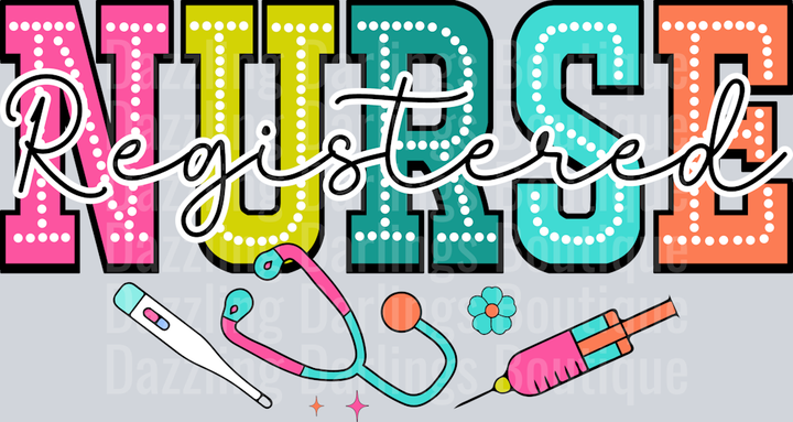 Registered Nurse Neon Marquee Letters Script