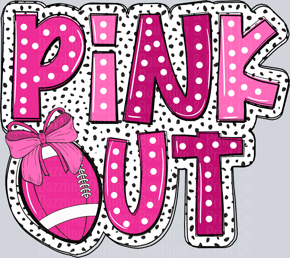 BREAST CANCER AWARENESS RIBBON PINK OUT FOOTBALL