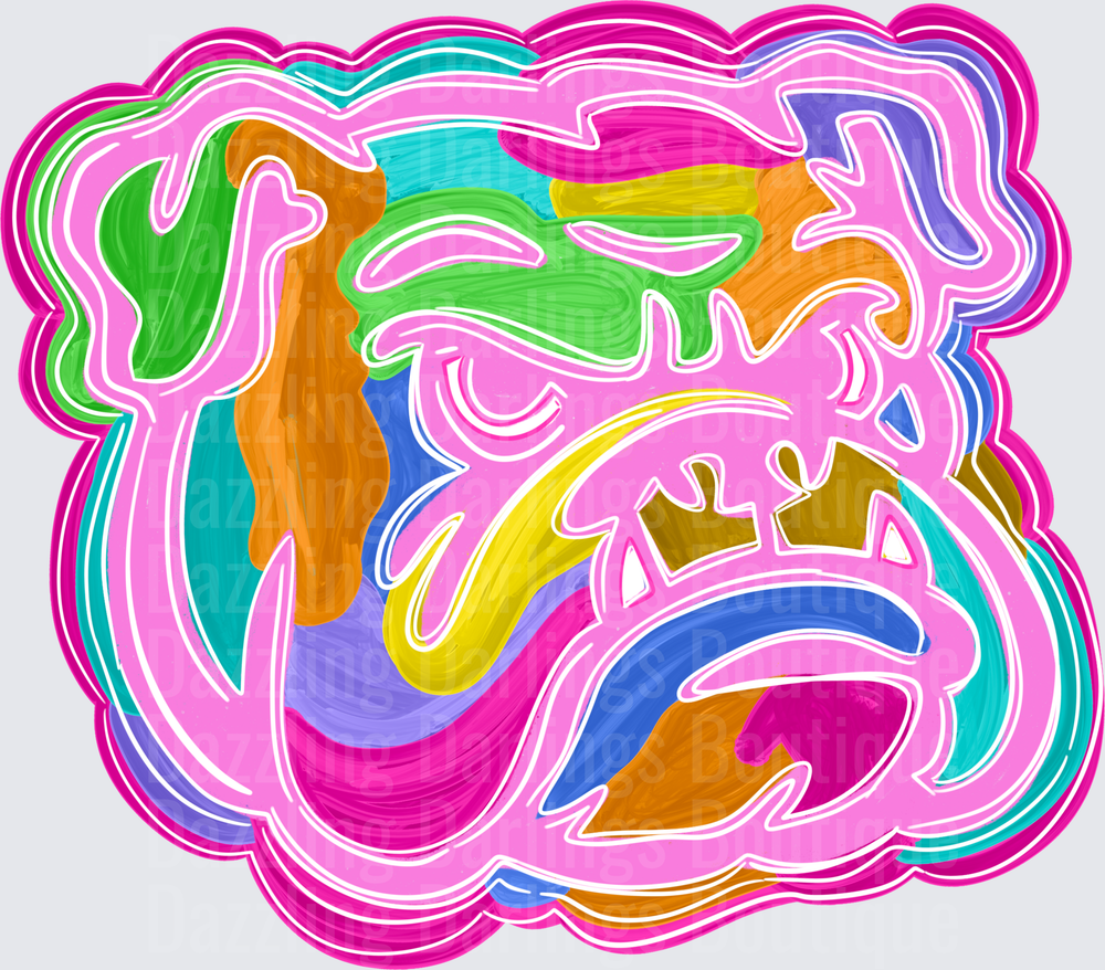 Vibrant Rainbow Swirl Abstract Graffiti Art Blob Design