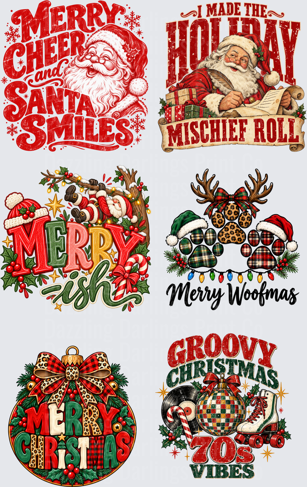 Christmas Premade 3 Santa Smiles Merry Woofmas Groovy Christmas