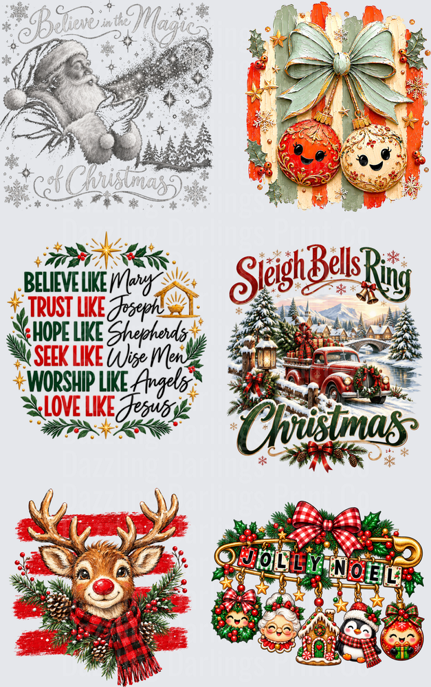 Christmas Premade 9 Sleigh Bells Ring Gingerbread Reindeer Faith