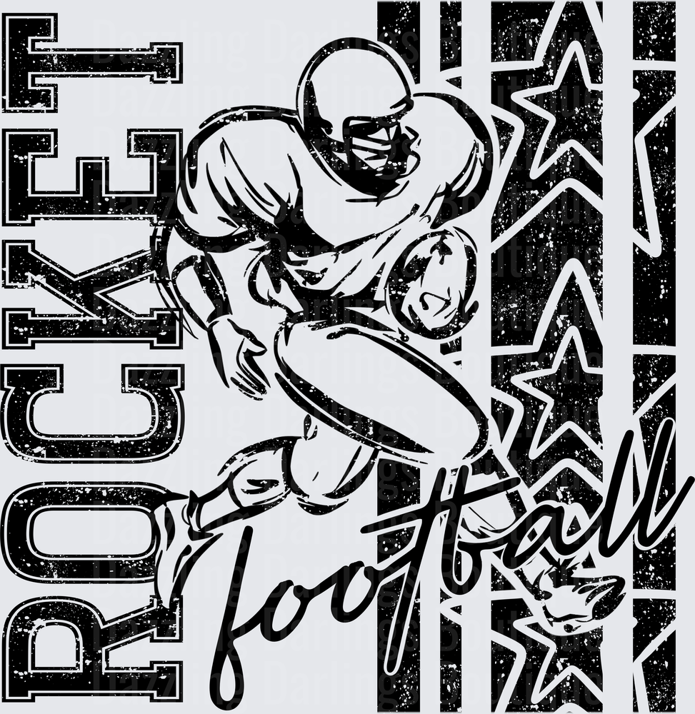 Pocket Football Grunge Running Back Stars Graphic