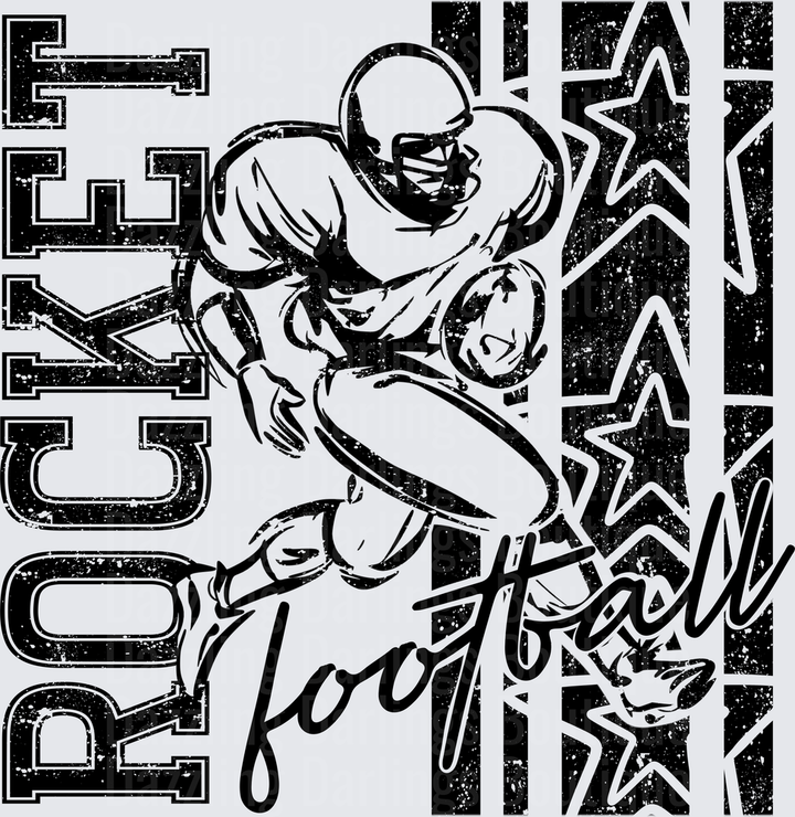 Pocket Football Grunge Running Back Stars Graphic