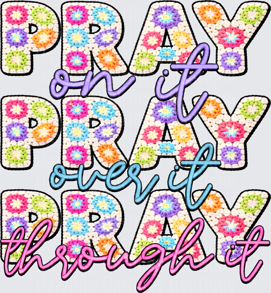 Pray On It Pray Over It Pray Through It Granny Square Crochet Pattern