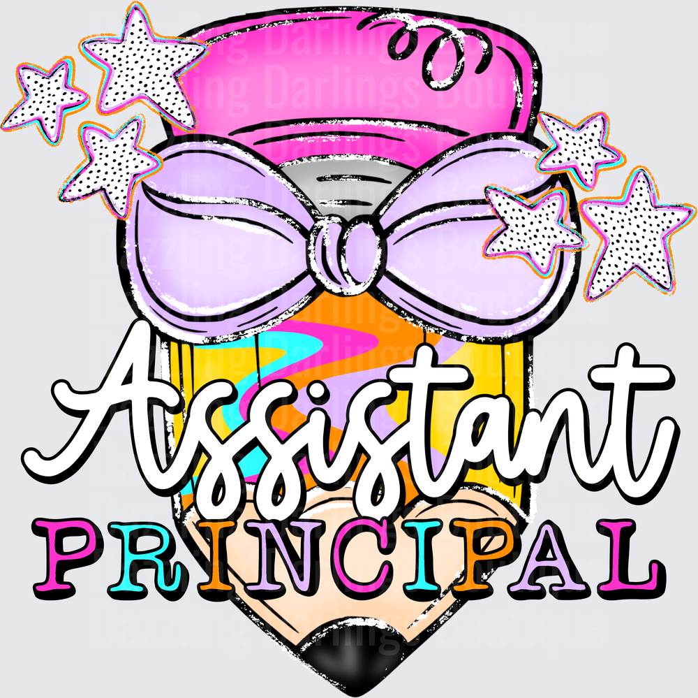 Glam Pencil with Bow and Stars Assistant Principal