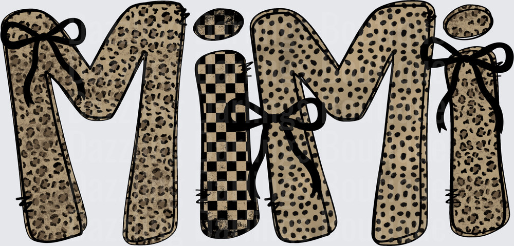 Mimi Leopard Print Polka Dot Checkered Pattern with Bows