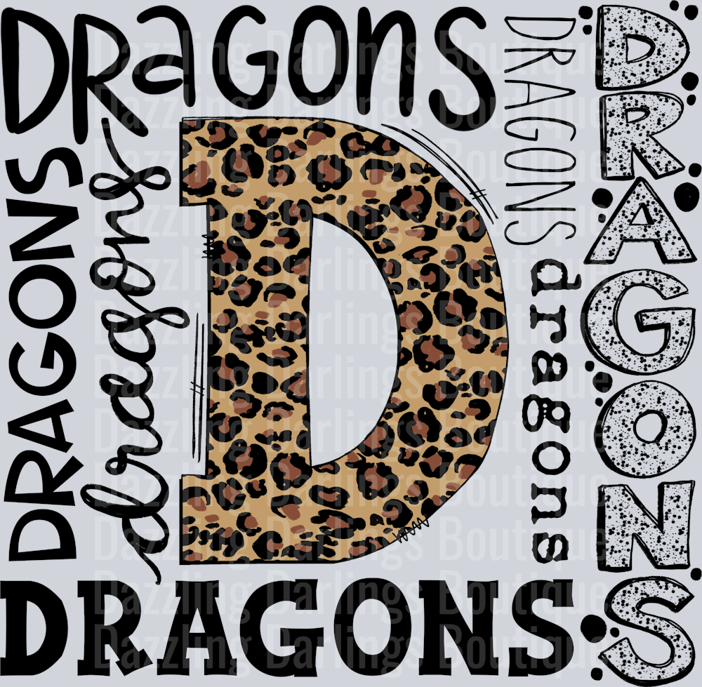 PICKENS DRAGONS DTF TRANSFER LEOPARD COLLAGE