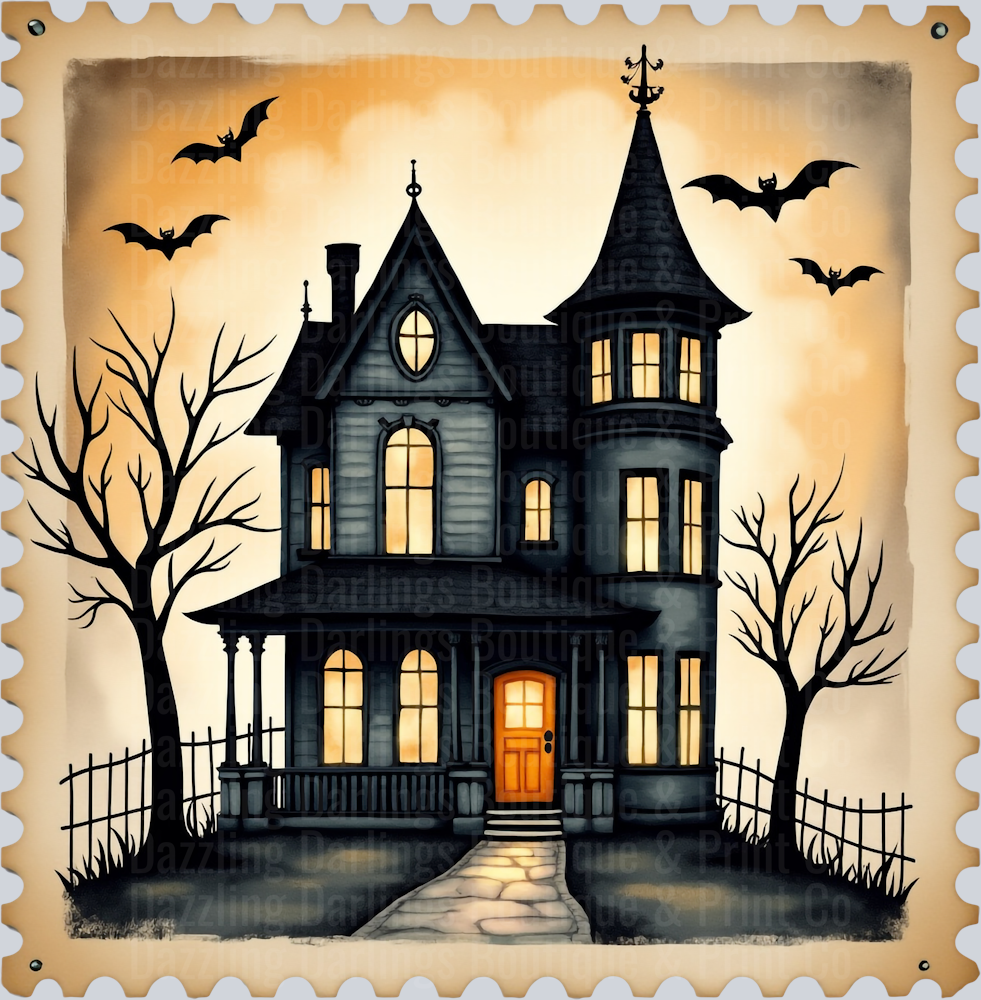 HALLOWEEN FALL HAUNTED HOUSE DTF TRANSFER