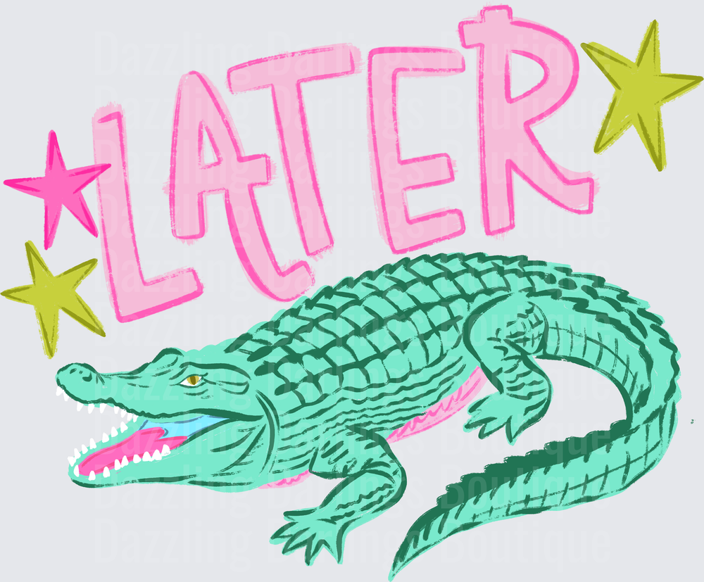 Later Gator with Pink Stars