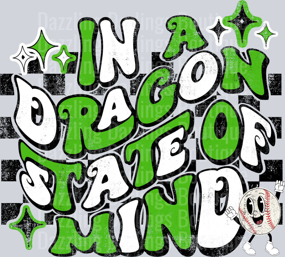 PICKENS DRAGONS DTF TRANSFER IN A DRAGON STATE OF MIND BASEBALL