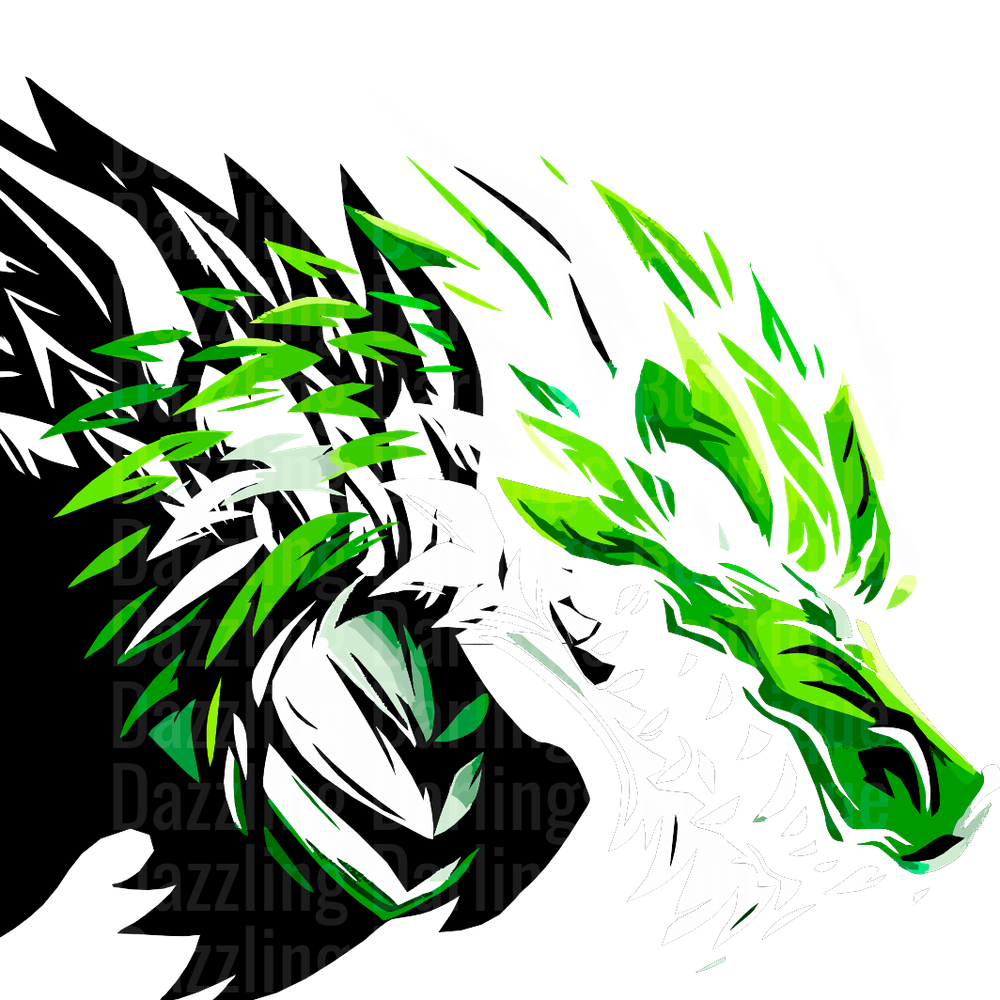 Track And Field Pickens Dragons Black White Green Dragon Head
