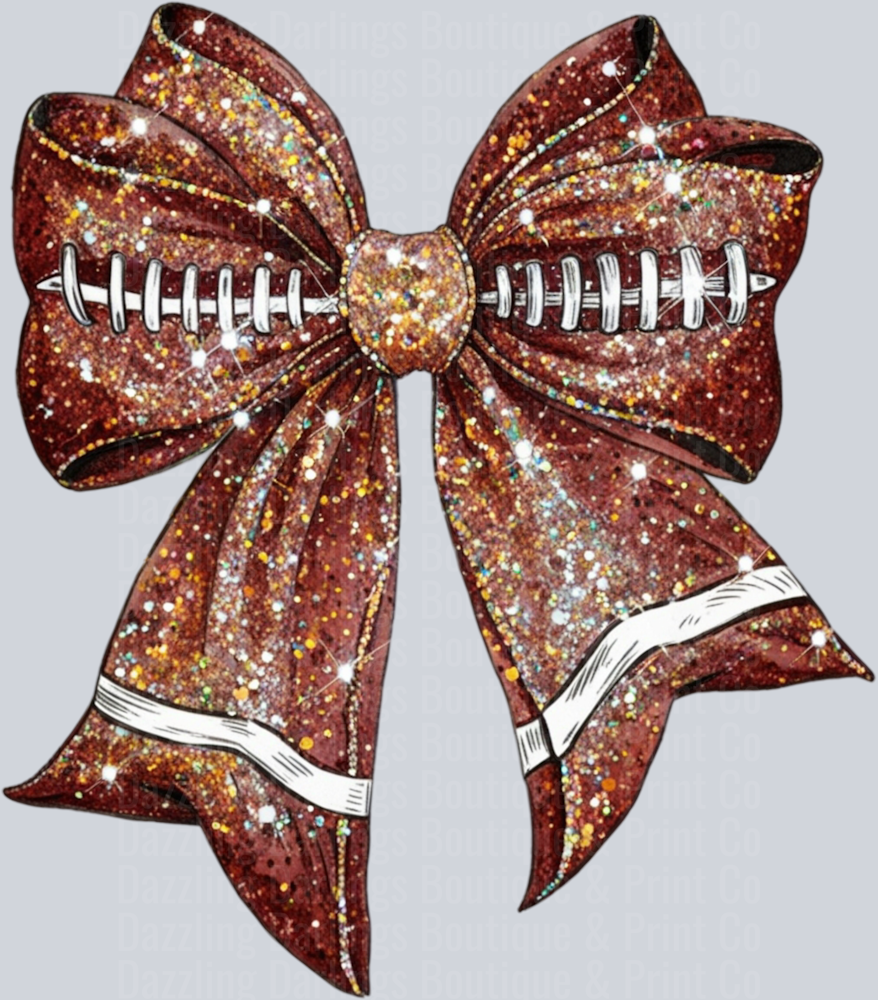 Glitter Football Coquette Bow