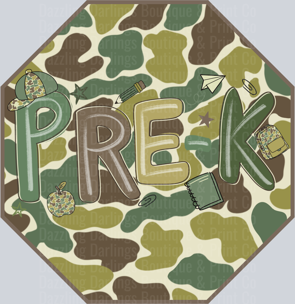 Pre-K Camo Octagon Duck Camo Background