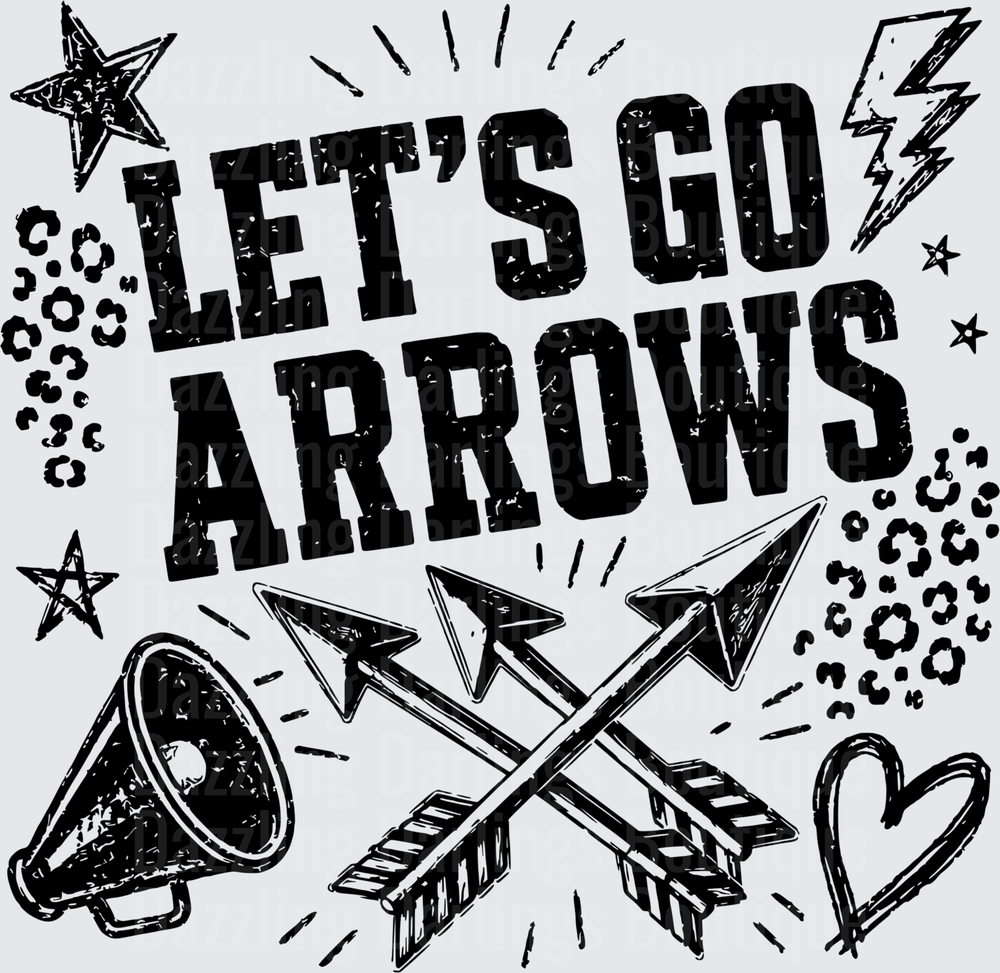 Let's Go Arrows Spirit Grunge Mascot Cheer Design
