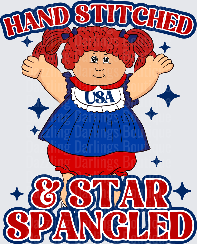 Hand Stitched and Star Spangled Cabbage Patch Kids Patriotic Design