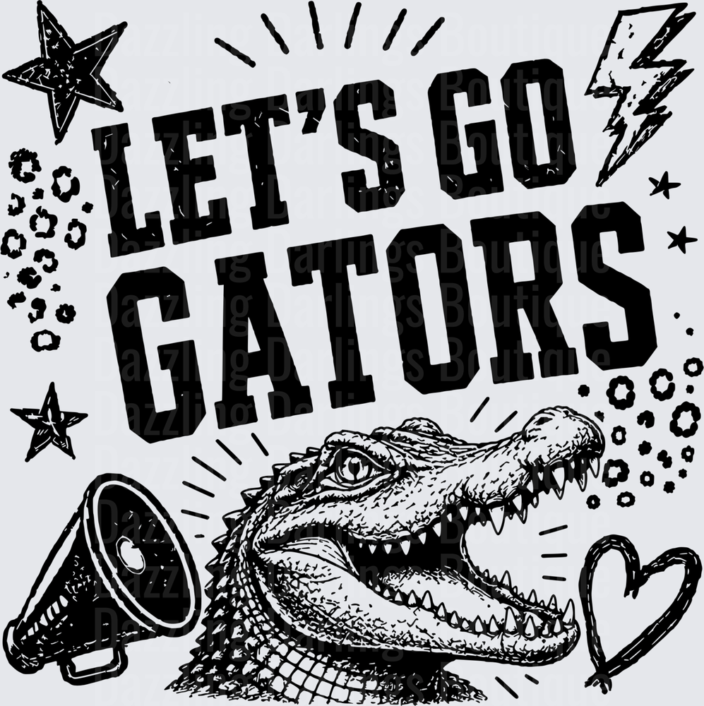 Let's Go Gators Bold Roaring Alligator Spirit Design