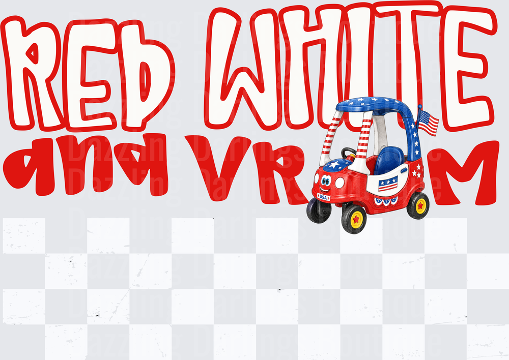 Red White and Vroom Patriotic Cozy Coupe Car