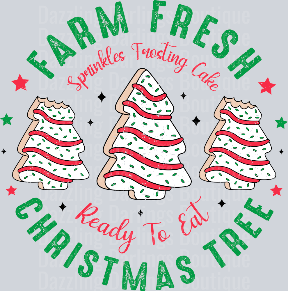 Farm Fresh Christmas Tree Cakes (Distressed)