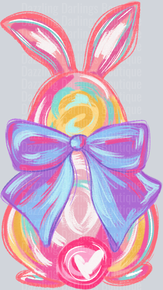 WATERCOLOR BRUSH STROKES EASTER BUNNY