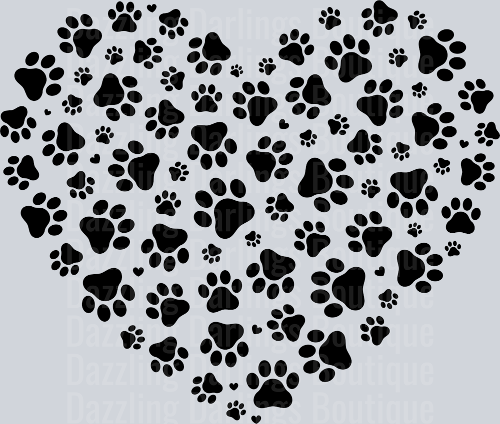 Valentine Dog Paw Print Heart