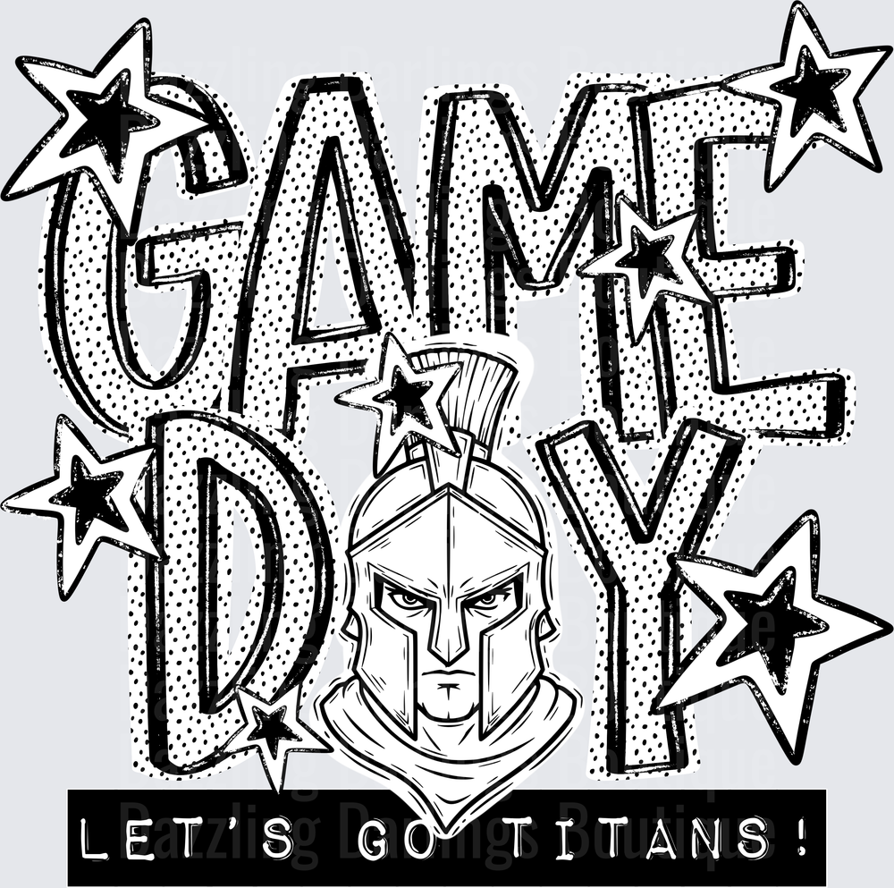 Game Day Let's Go Titans Spartan Warrior Helmet Stars
