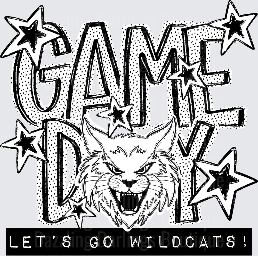 Game Day Let's Go Wildcats Roaring Wildcat Stars