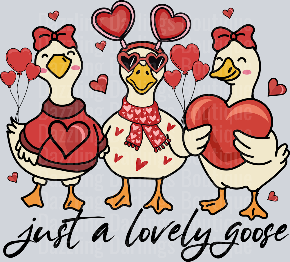 Just a Lovely Goose Cute Lovely Goose Coquette Duck Valentine