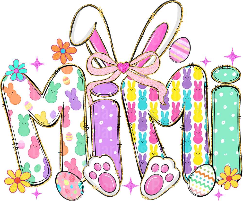 Mimi Easter Bunny Ears Peeps Candy Colorful Spring Design