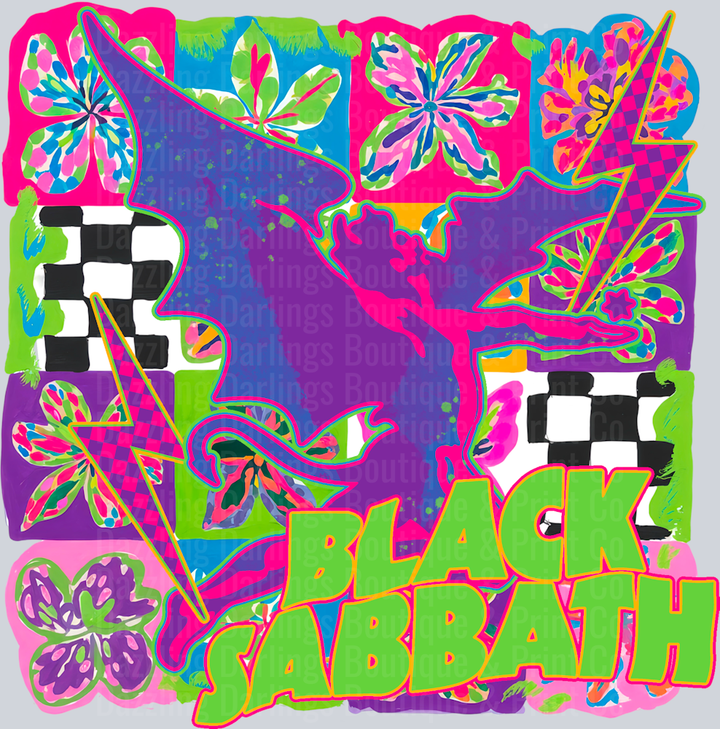 Rock Band Neon Winged Angel Green Letters