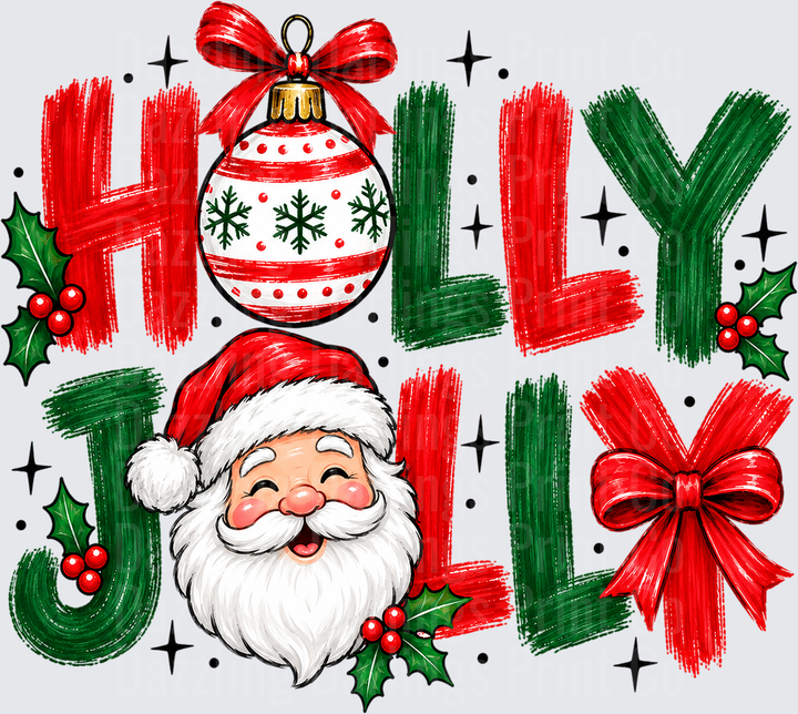 Holly Jolly Santa Ornament