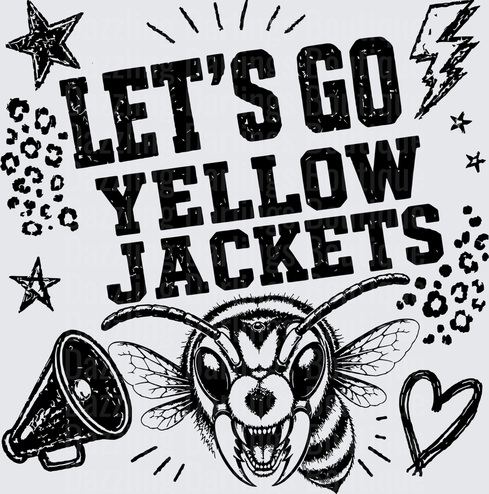 Let's Go Yellow Jackets Bold Mascot Spirit Design