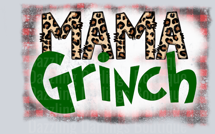 Mama Grinch Leopard Christmas