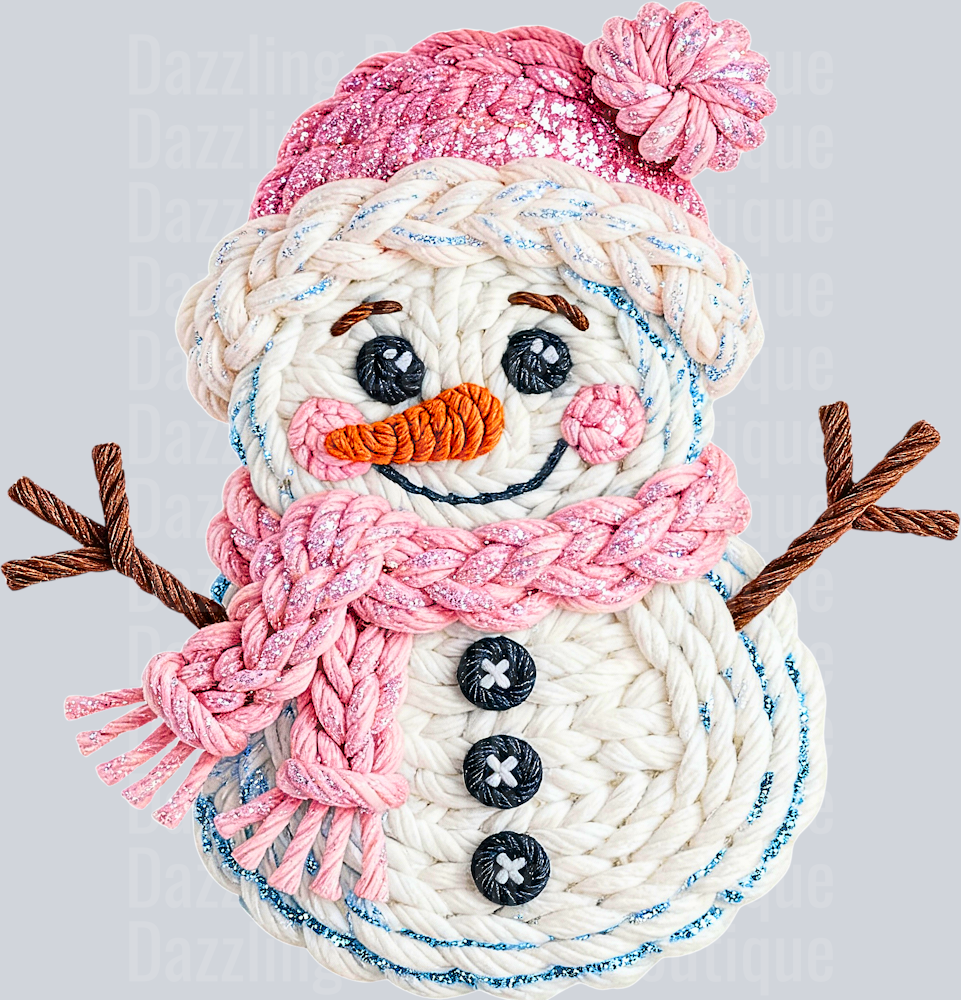 Faux Yarn Snowman