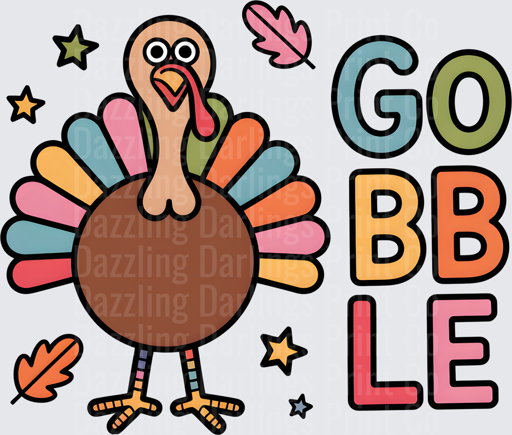 Colorful Gobble Turkey Thanksgiving