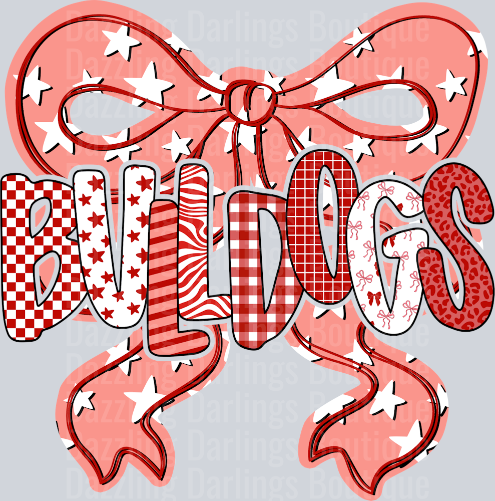 bulldogs doodle coquette bow