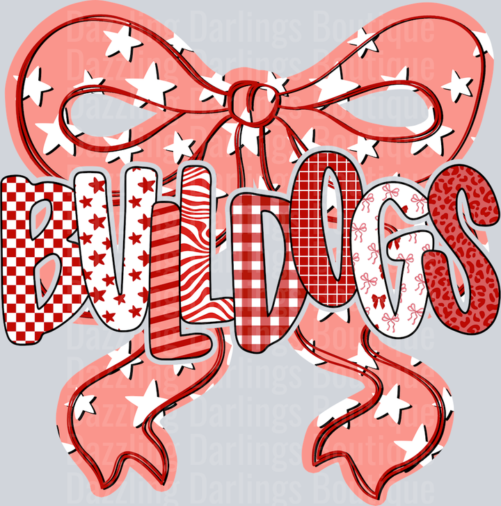 bulldogs doodle coquette bow