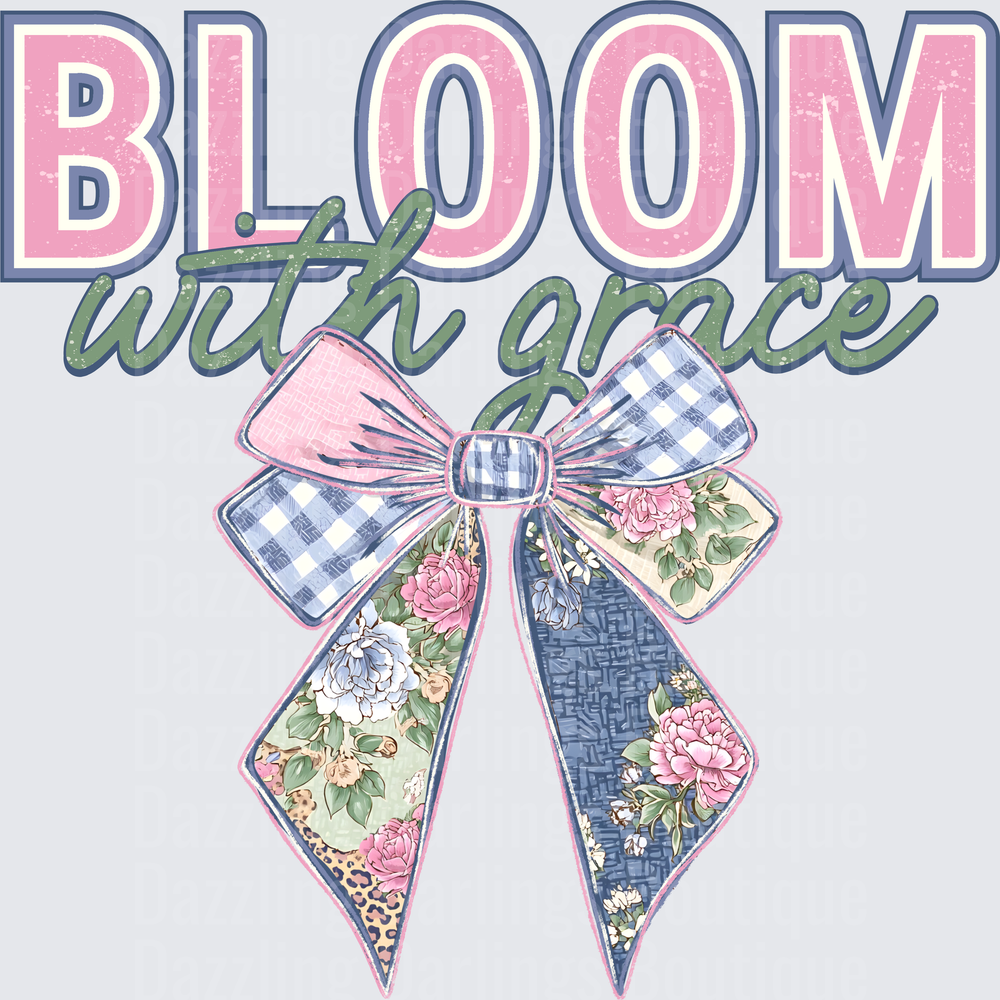 Bloom with Grace Vintage Patchwork Bow Spring Floral Design