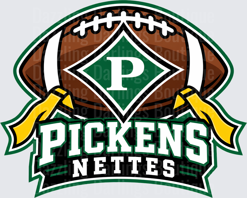Pickens Nettes Football Logo Green Gold Spirit Design