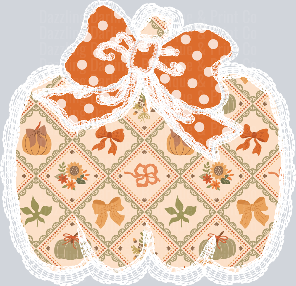 HALLOWEEN FALL DTF TRANSFER LACE FALL PUMPKIN