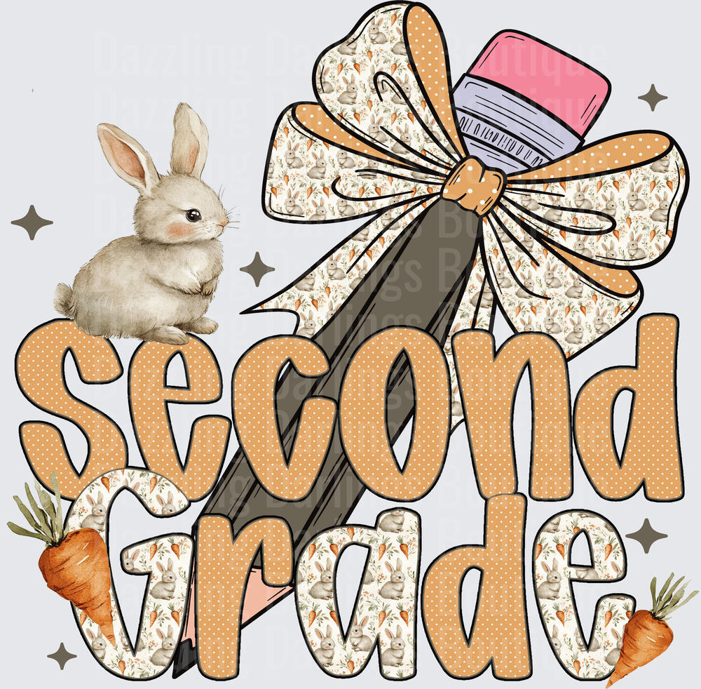 Second Grade Bunny Rabbit School Milestone Design