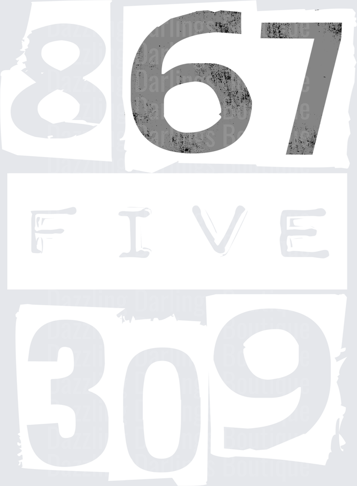 Distressed Number 67 Vintage Typography