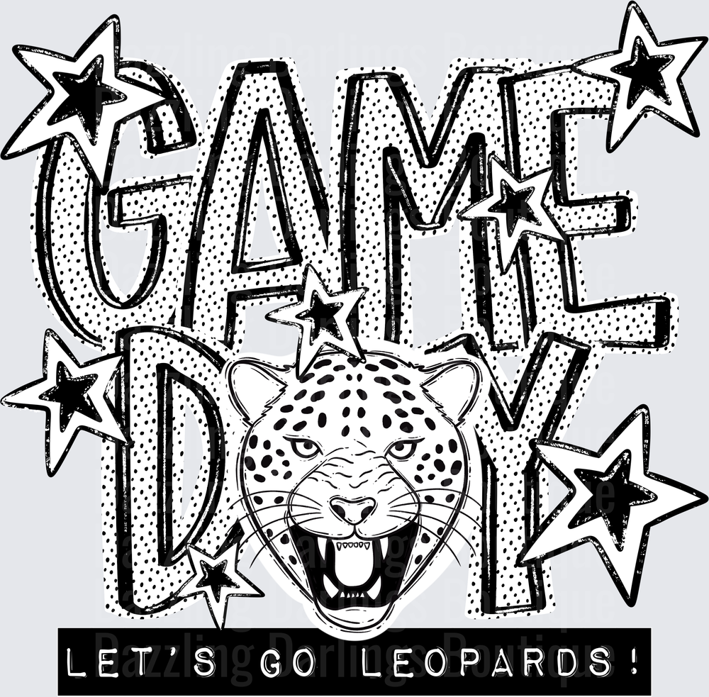 Game Day Let's Go Leopards Roaring Big Cat Stars