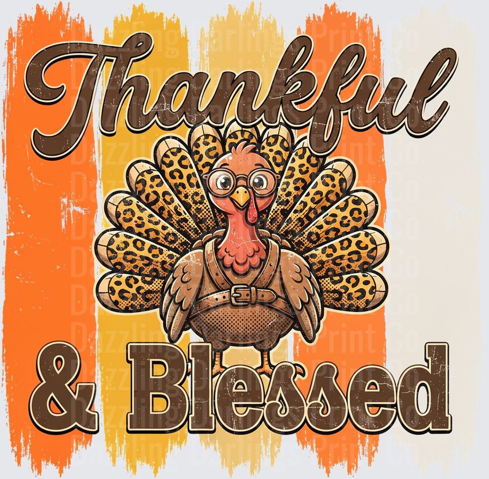Striped Thankful & Blessed