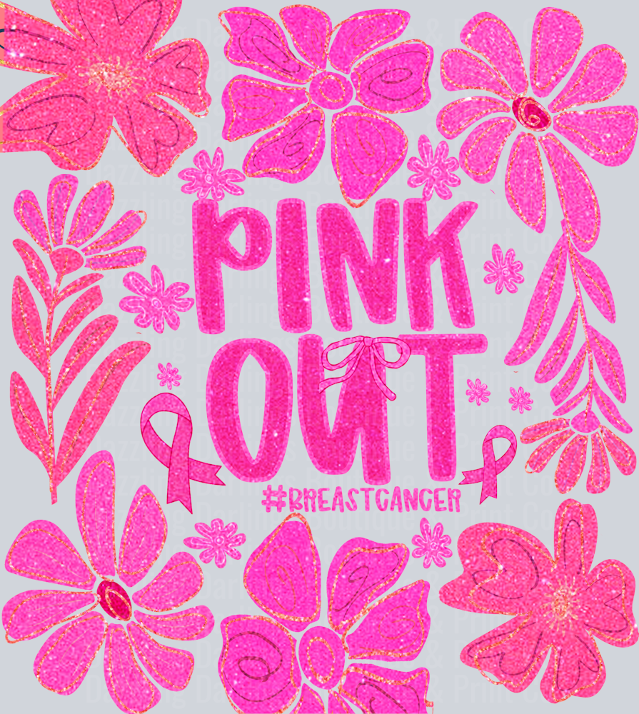 BREAST CANCER AWARENESS RIBBON PINK OUT BOHO