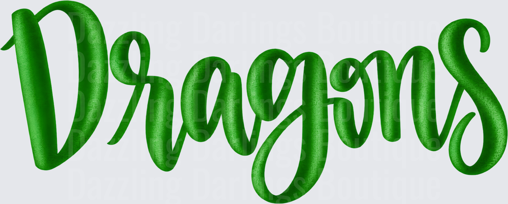 Green Dragons Bold Script Lettering